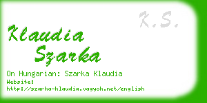 klaudia szarka business card